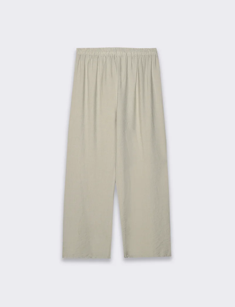Pantalone con elastico e lacci in vita - Sabbia