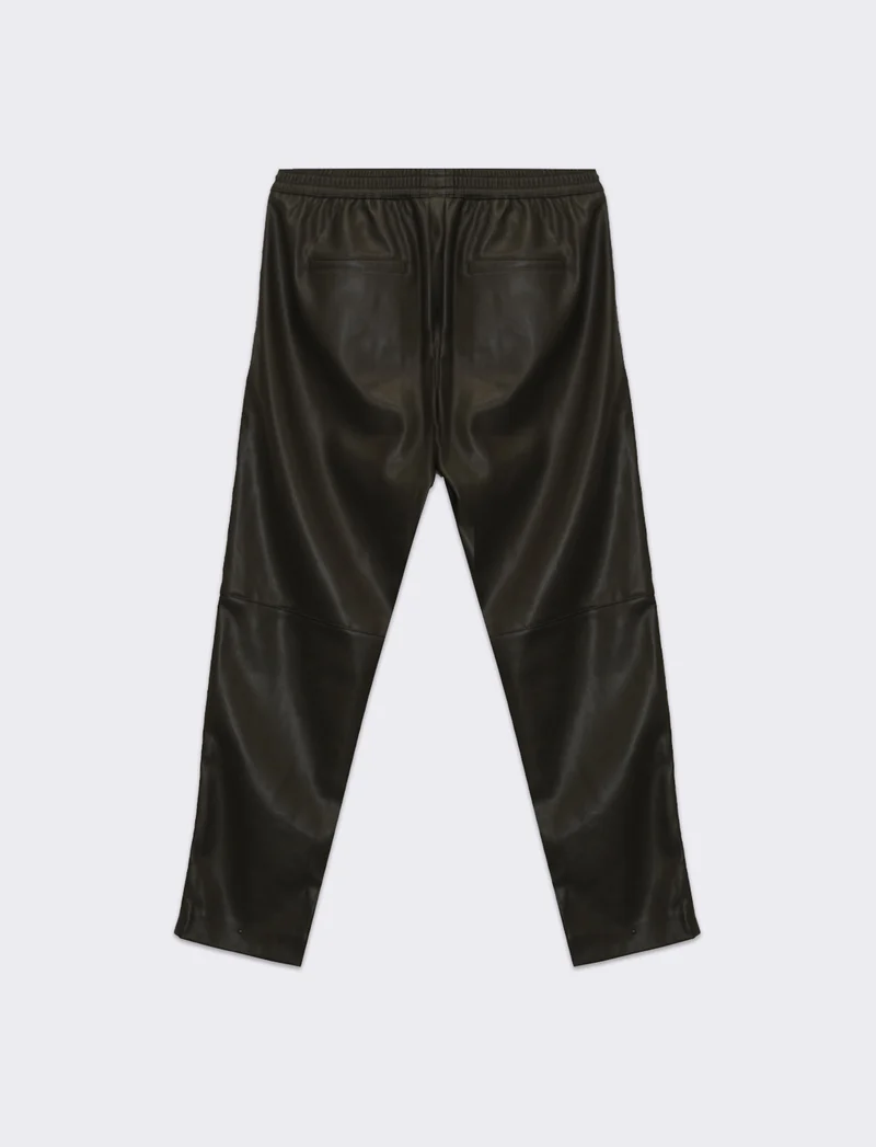 Pantalone effetto pelle da donna - Verde militare