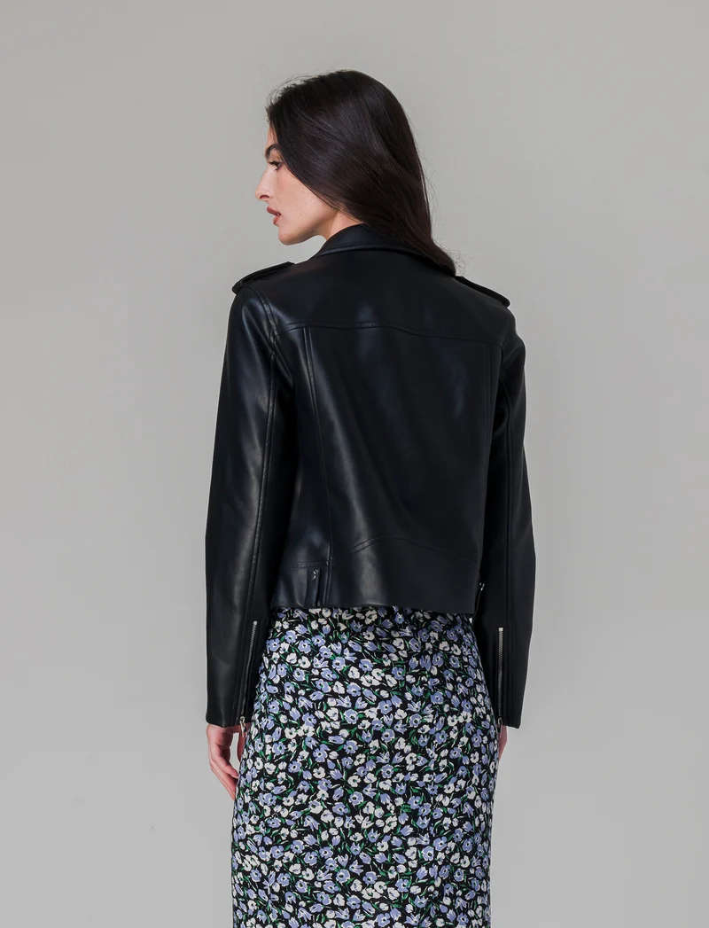 Giubbotto modello biker da donna - Nero