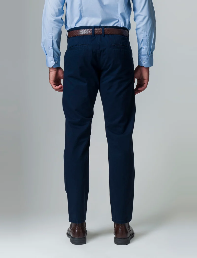 Pantaloni basic chino regular fit da uomo - Blu