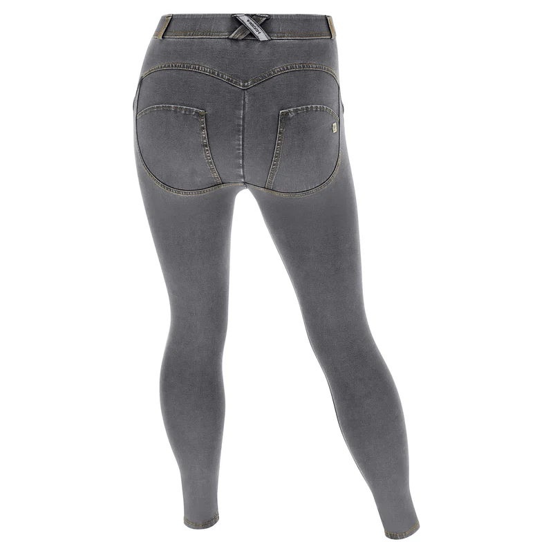 WR.UP Curvy Push-Up Regular Waist Skinny Denim Jeans - Denim Gray - Yellow Seam