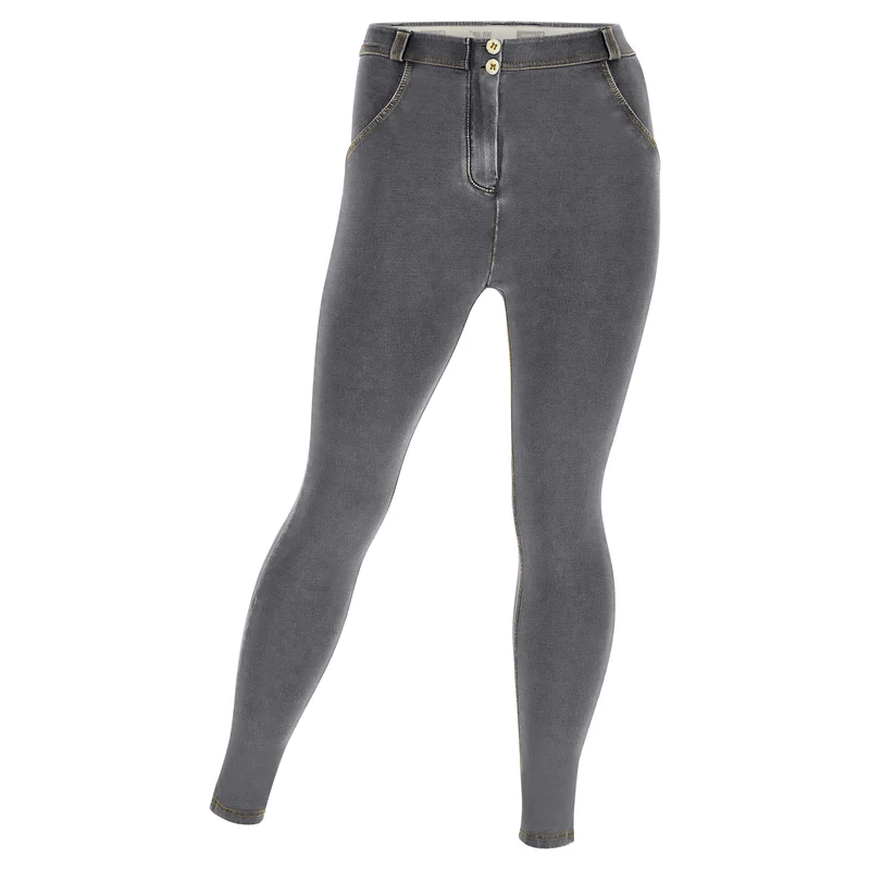 WR.UP Curvy Push-Up Regular Waist Skinny Denim Jeans - Denim Gray - Yellow Seam