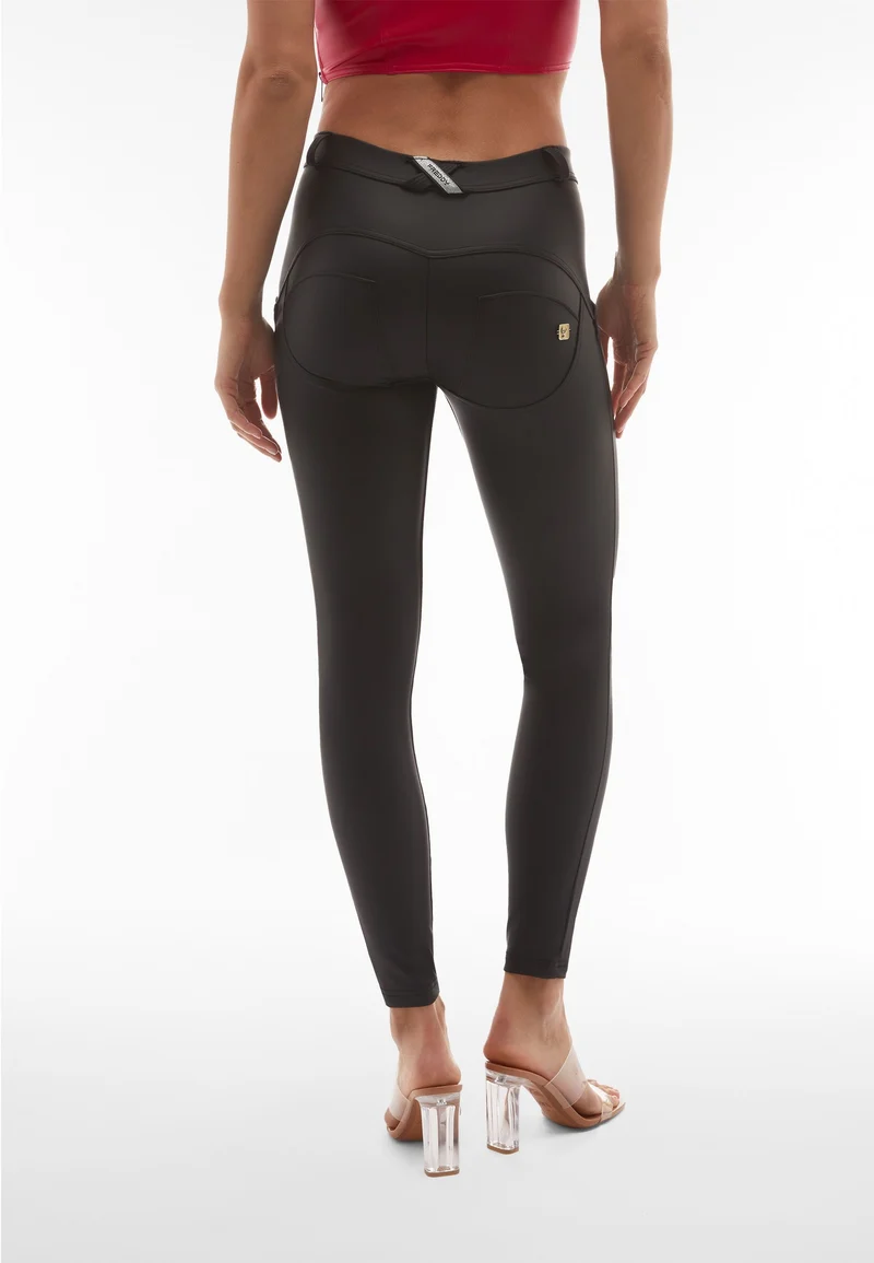WR.UP Push-Up Regular Waist Skinny Vegan Leather Pant - Black