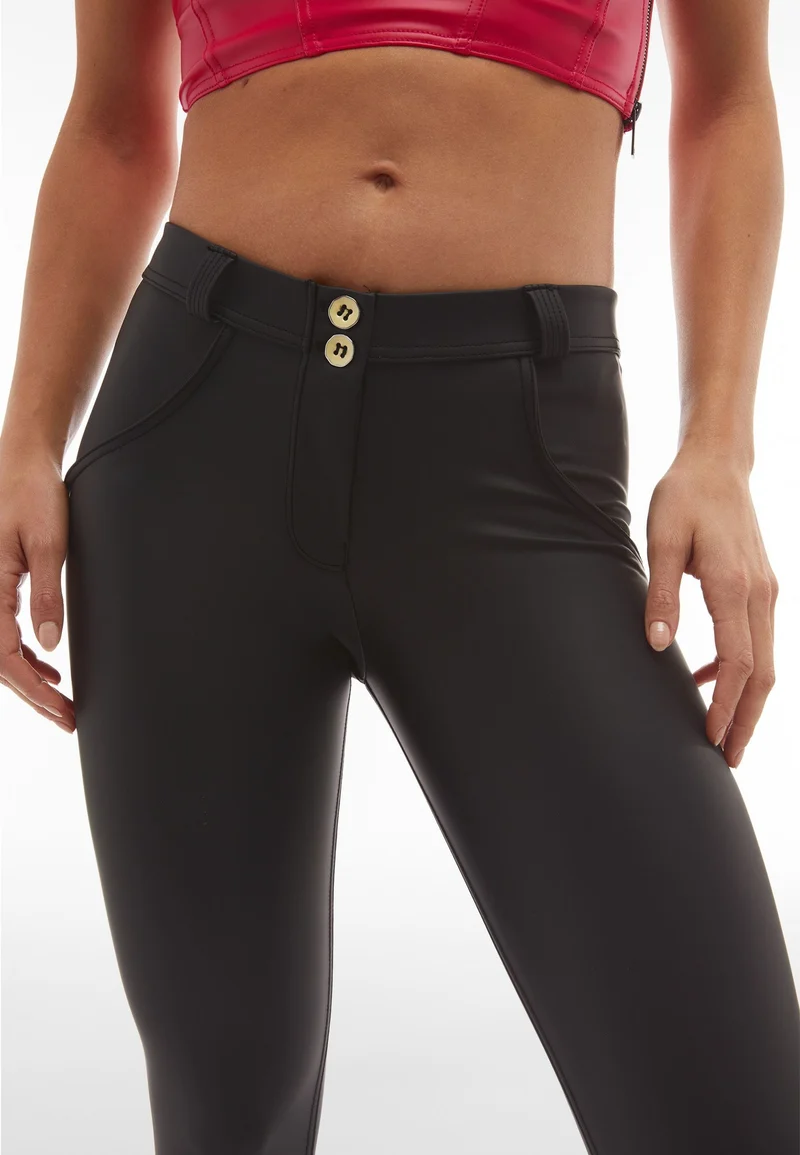 WR.UP Push-Up Regular Waist Skinny Vegan Leather Pant - Black