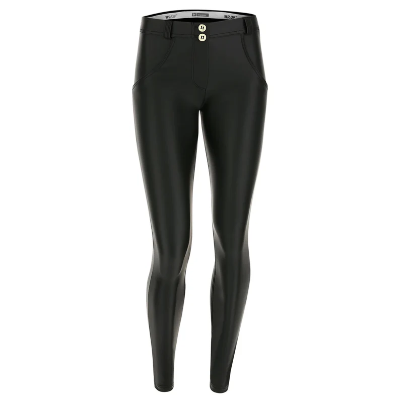 WR.UP Push-Up Regular Waist Skinny Vegan Leather Pant - Black