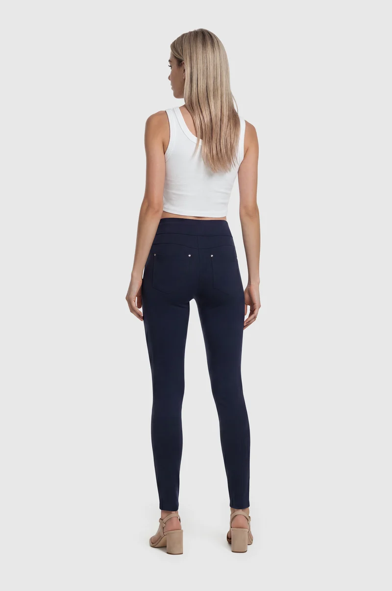 N.O.W. Yoga Mid Waist Skinny Flex Tech Leggings - Dark Sapphire