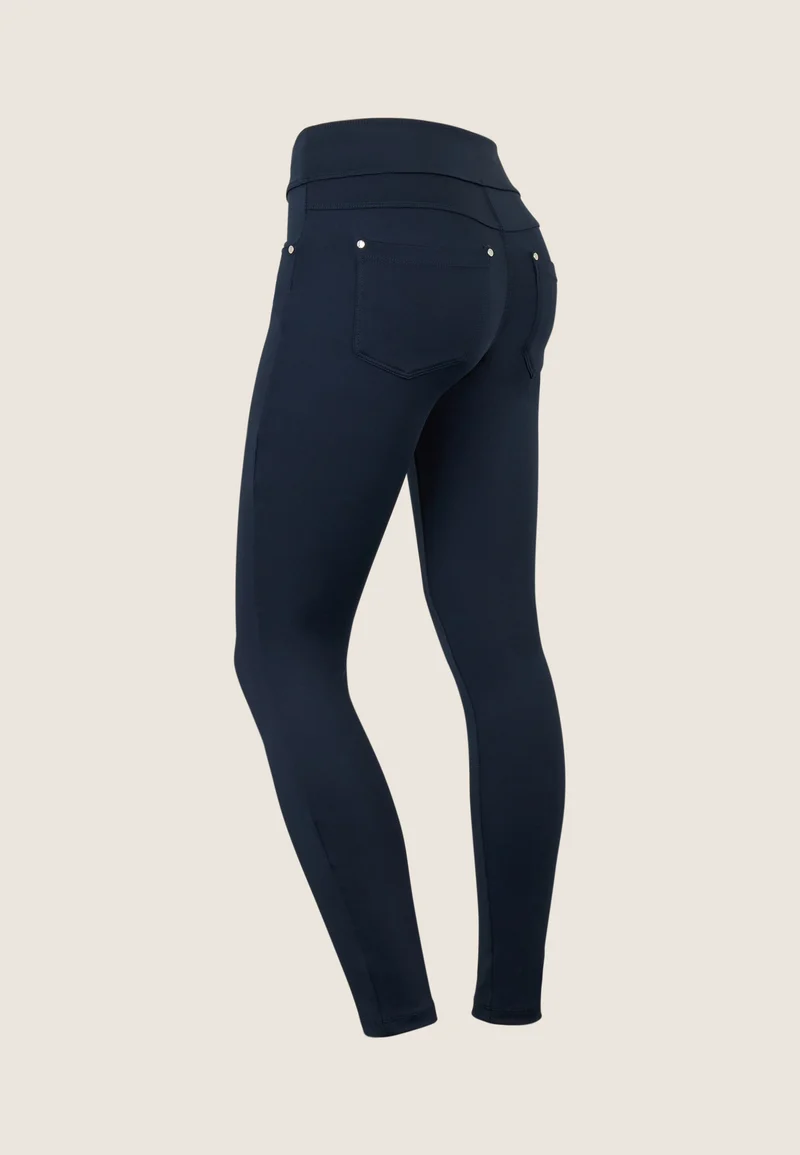 N.O.W. Yoga Mid Waist Skinny Flex Tech Leggings - Dark Sapphire
