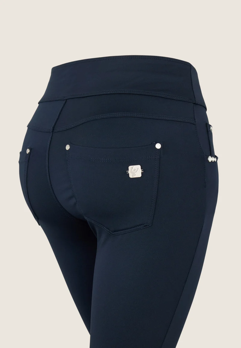 N.O.W. Yoga Mid Waist Skinny Flex Tech Leggings - Dark Sapphire