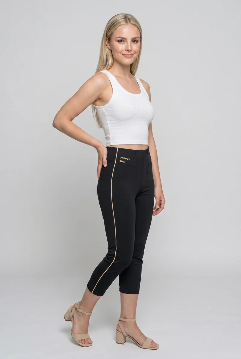 N.O.W. Yoga High Waist Skinny Capri Pants - Black