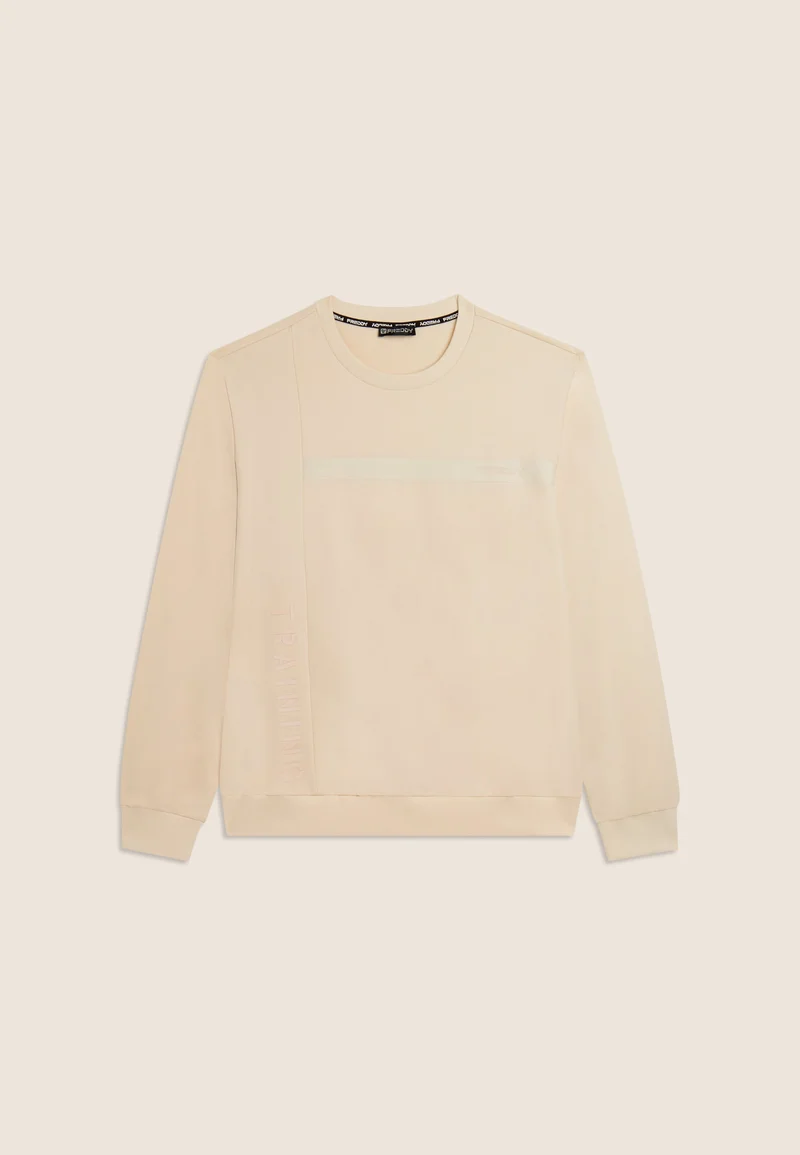 Crew neck sweatshirt with tone-on-tone "TRAINING" print - White Swan