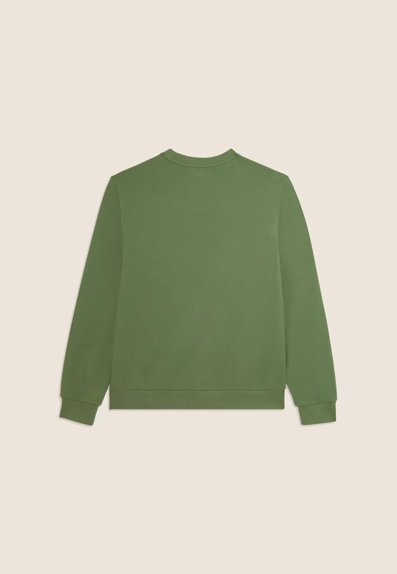 Crew neck sweatshirt with tone-on-tone "TRAINING" print - Hedge Green