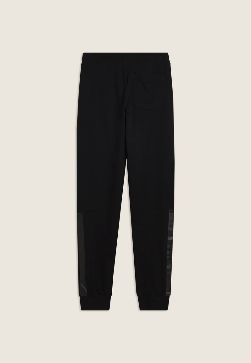 Athletic trousers with side bands and cuff bottoms - Black