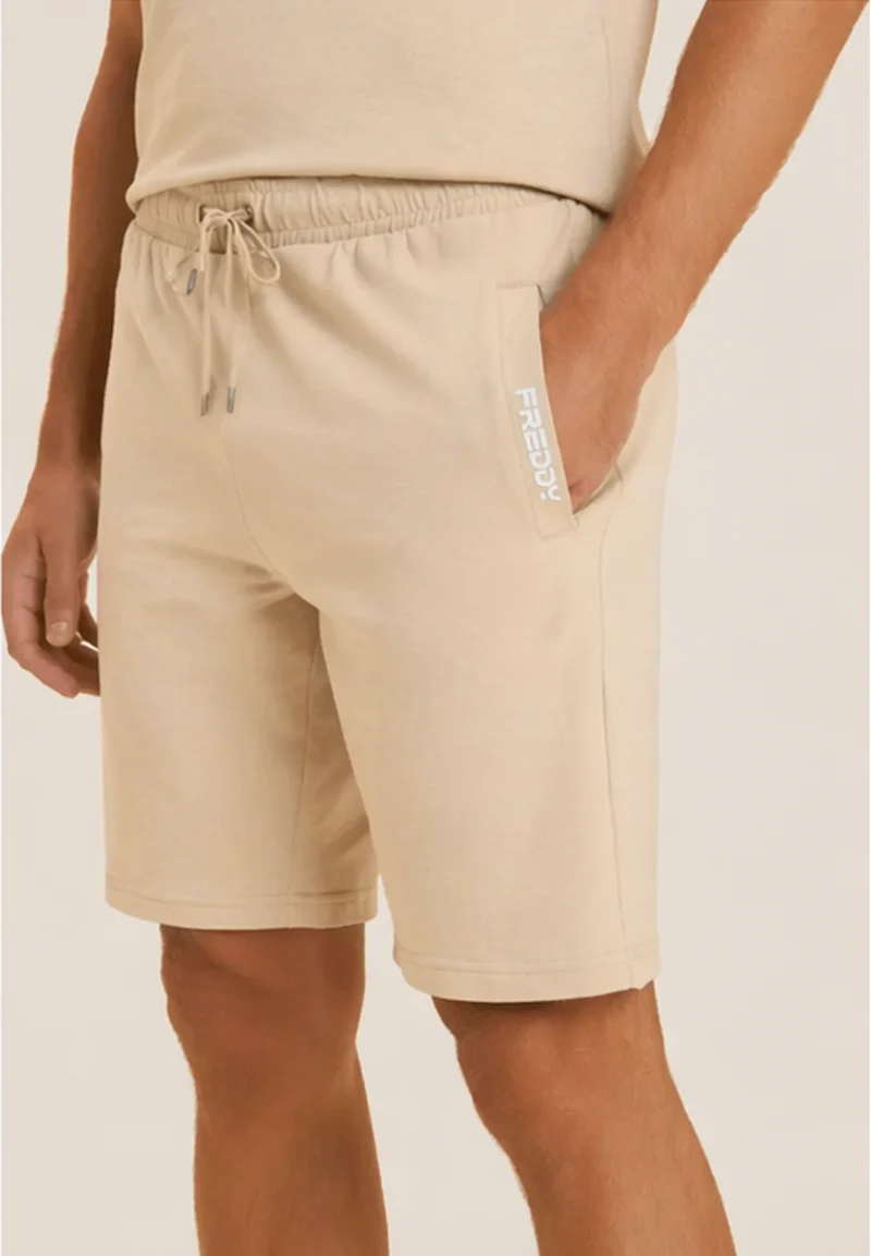 Stretch jersey shorts with breast pocket - White Swan
