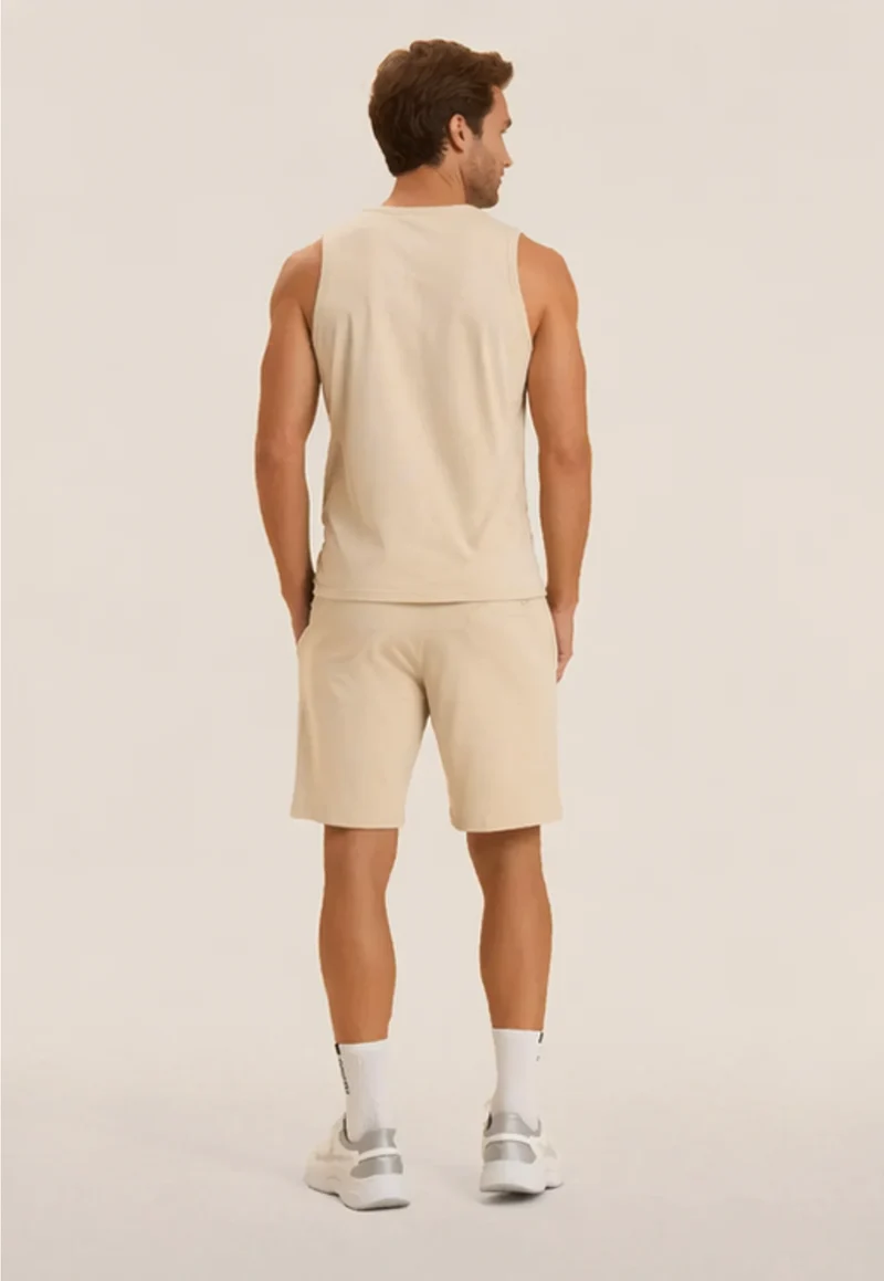 Stretch jersey shorts with breast pocket - White Swan