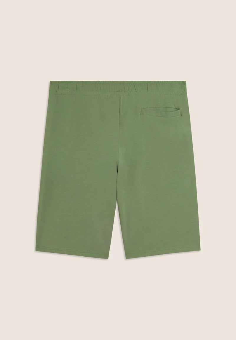 Stretch jersey shorts with breast pocket - Hedge Green