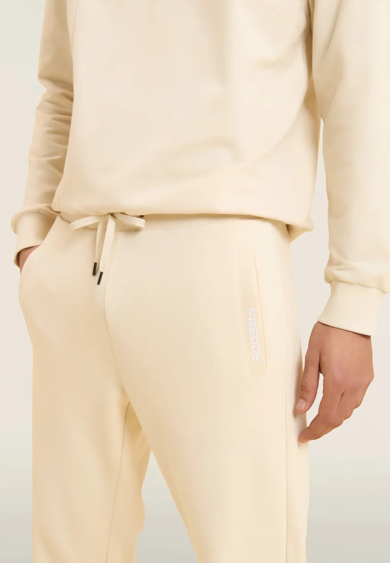 Cotton athletic trousers with back pocket - White Swan