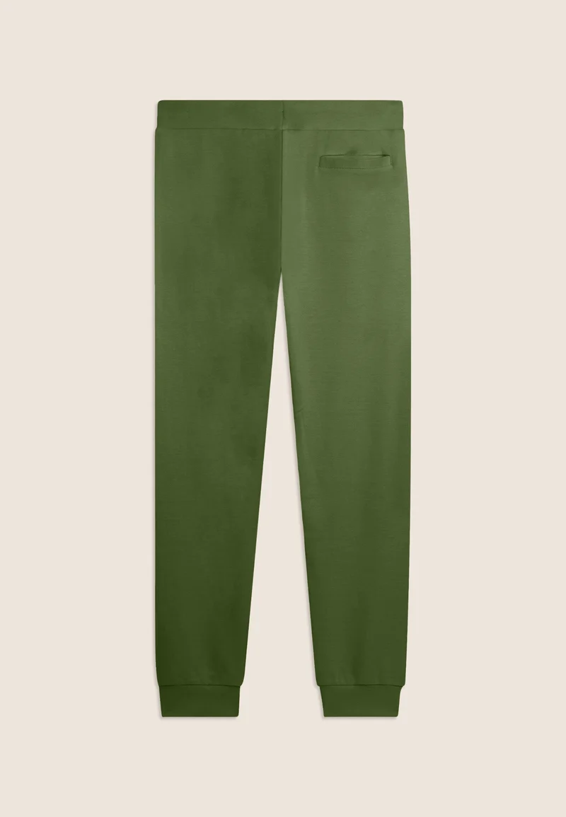 Cotton athletic trousers with back pocket - Hedge Green