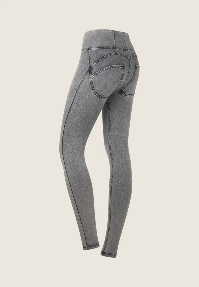 WR.UP Push-Up High Waist Skinny Denim Jeans - Denim Gray - Black Seam