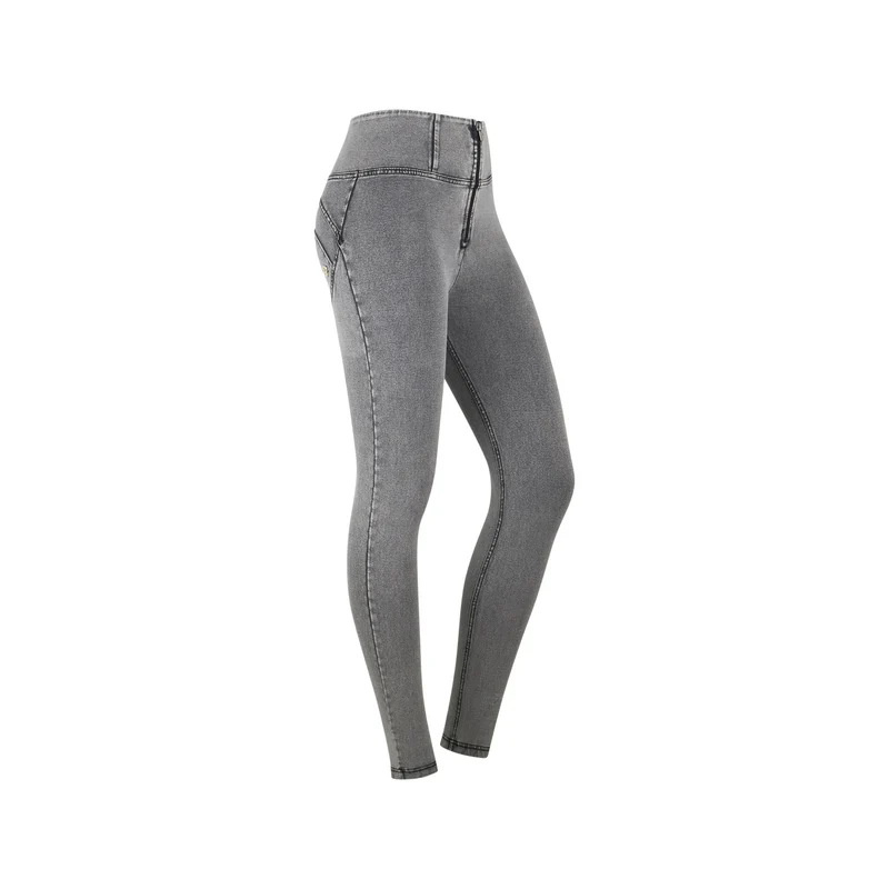 WR.UP Push-Up High Waist Skinny Denim Jeans - Denim Gray - Black Seam