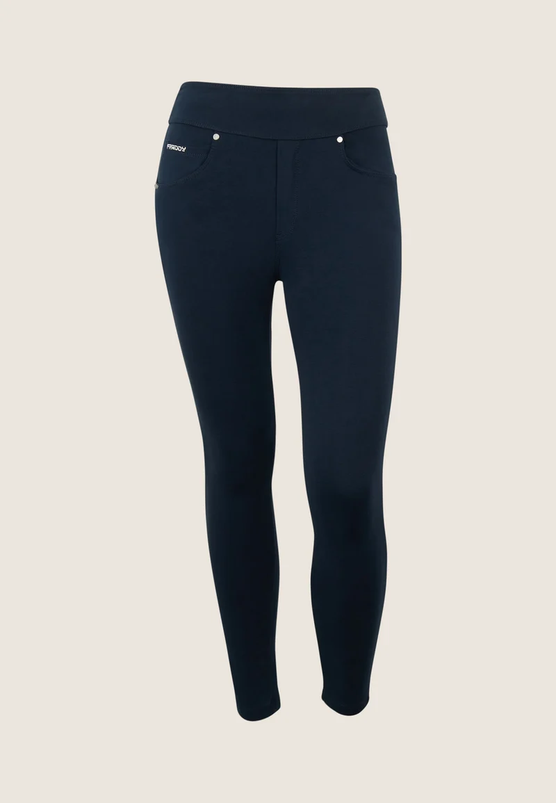 N.O.W. Yoga Mid Waist Skinny Pants - Dark Sapphire Blue
