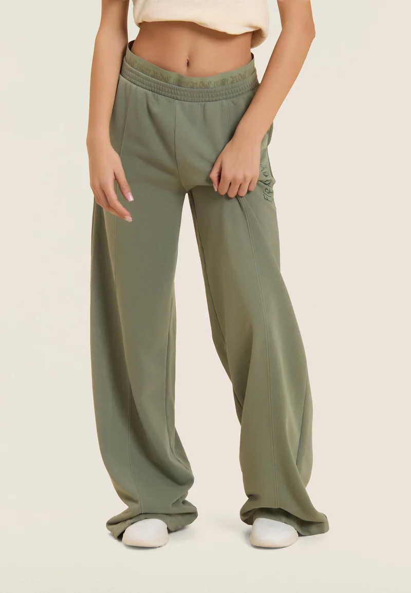 Oversize athletic trousers with 'FREDDY FLOW' graphics - Sea Spray Green