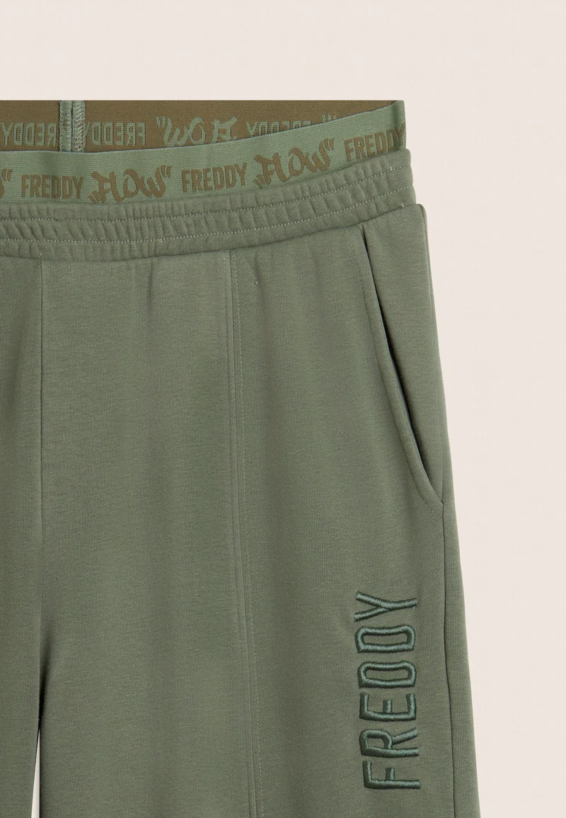 Oversize athletic trousers with 'FREDDY FLOW' graphics - Sea Spray Green