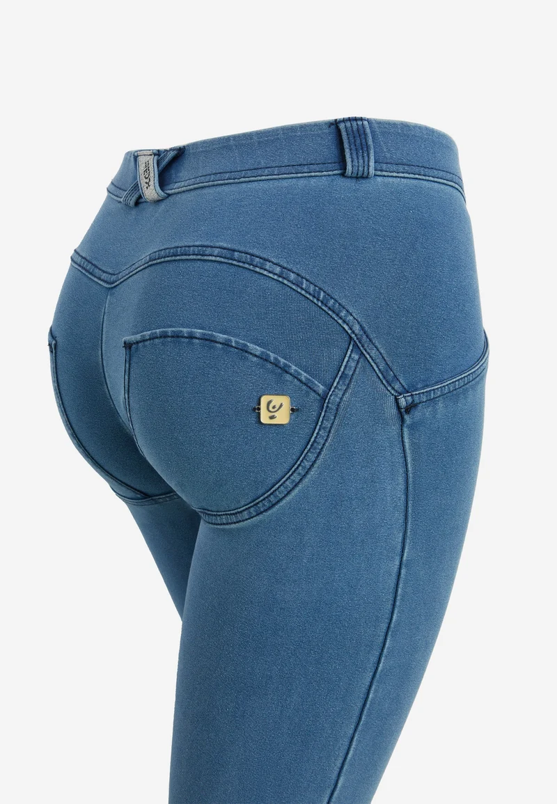 WR.UP Push-Up Regular Waist Flare Denim Jeans - Denim Light Blue - Blue Seam