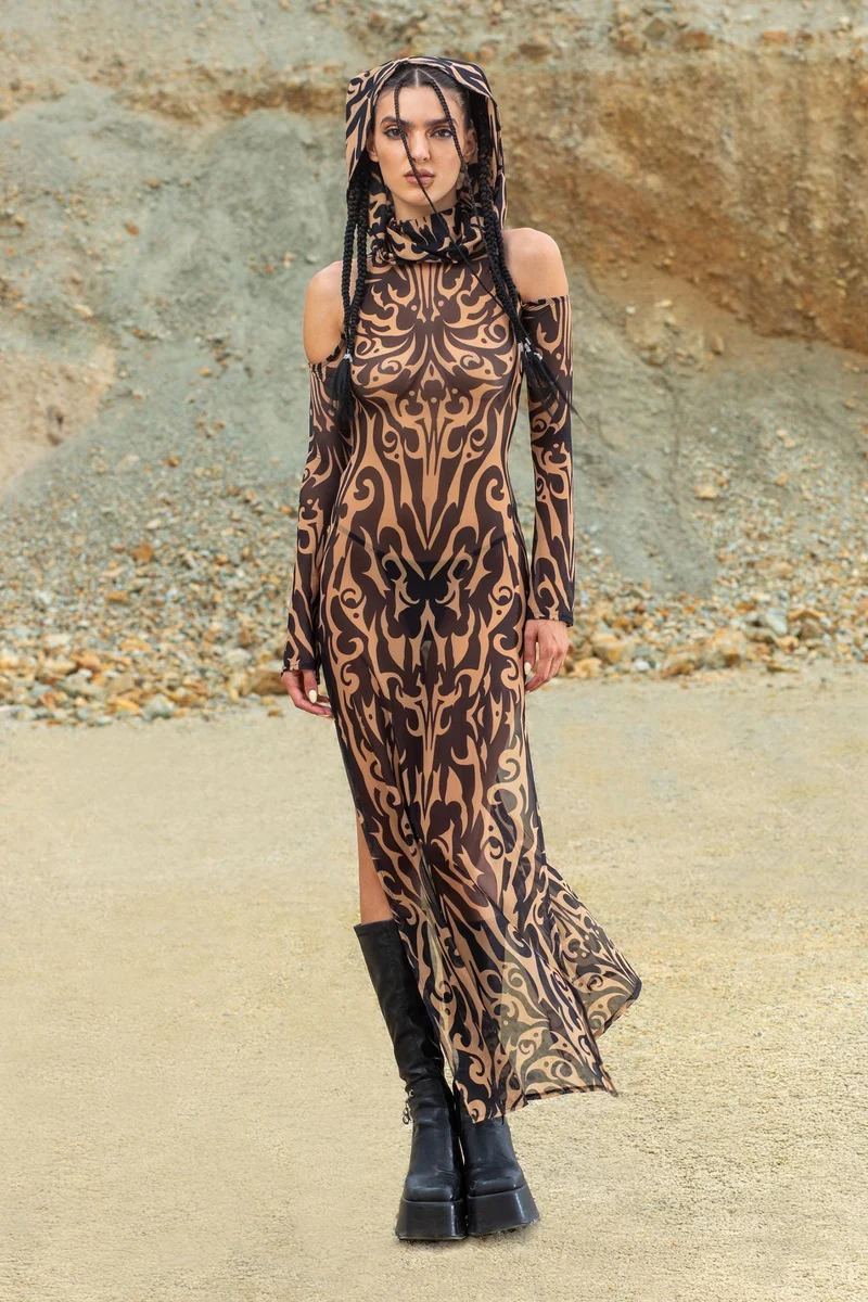 Ritual Hooded Long Sleeve Dress