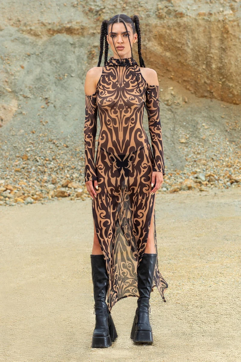 Ritual Hooded Long Sleeve Dress