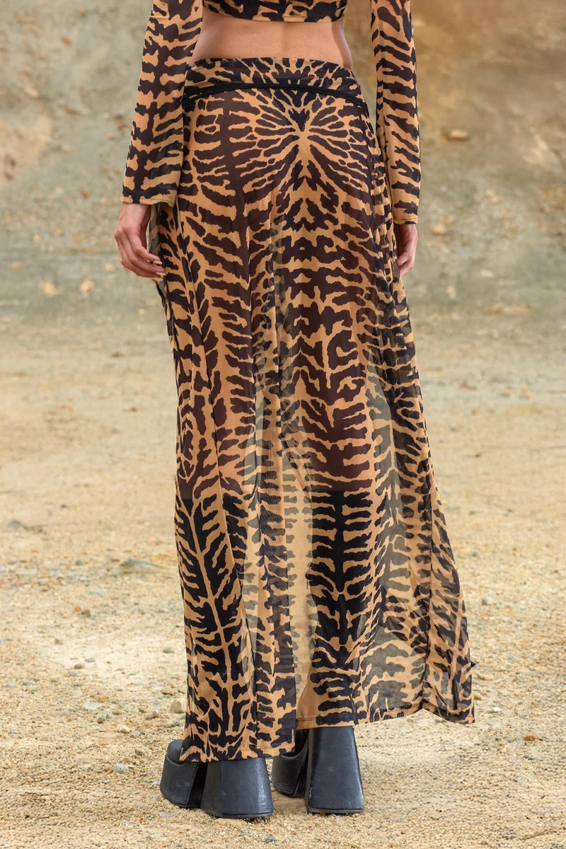 Wild Thread Slit Mesh Skirt