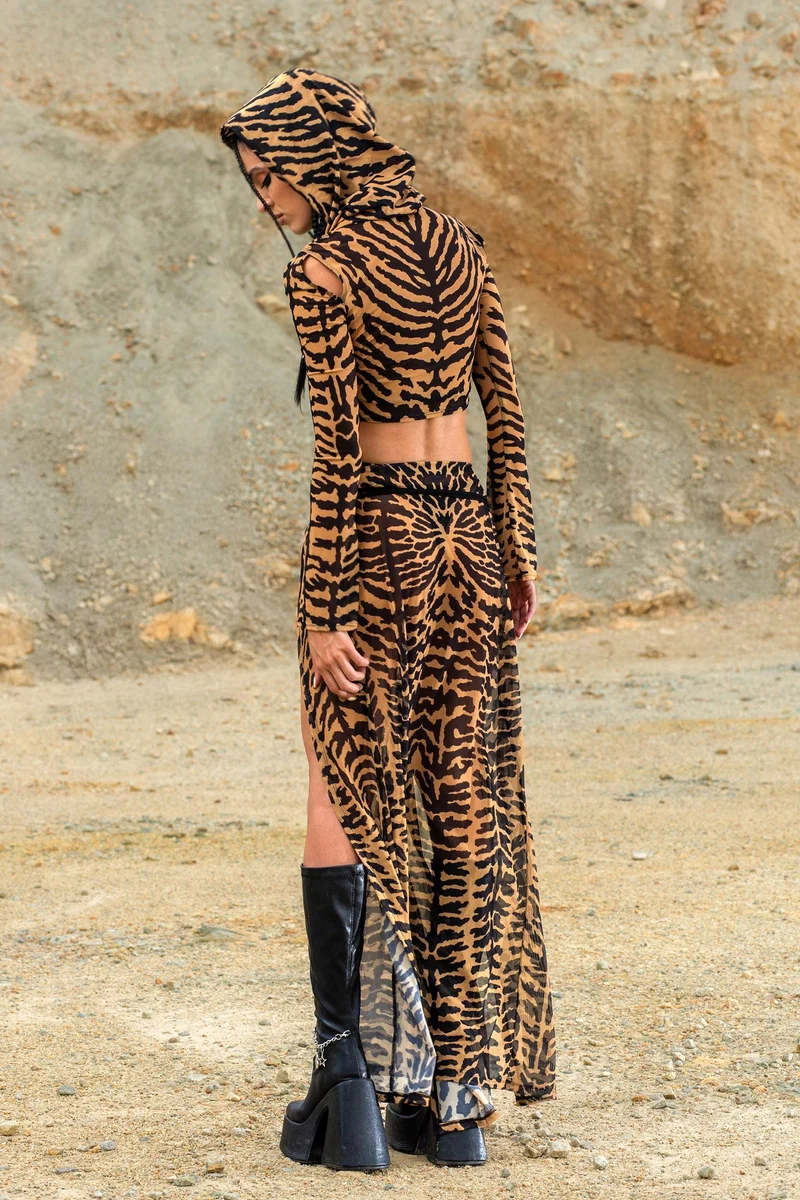 Wild Thread Slit Mesh Skirt