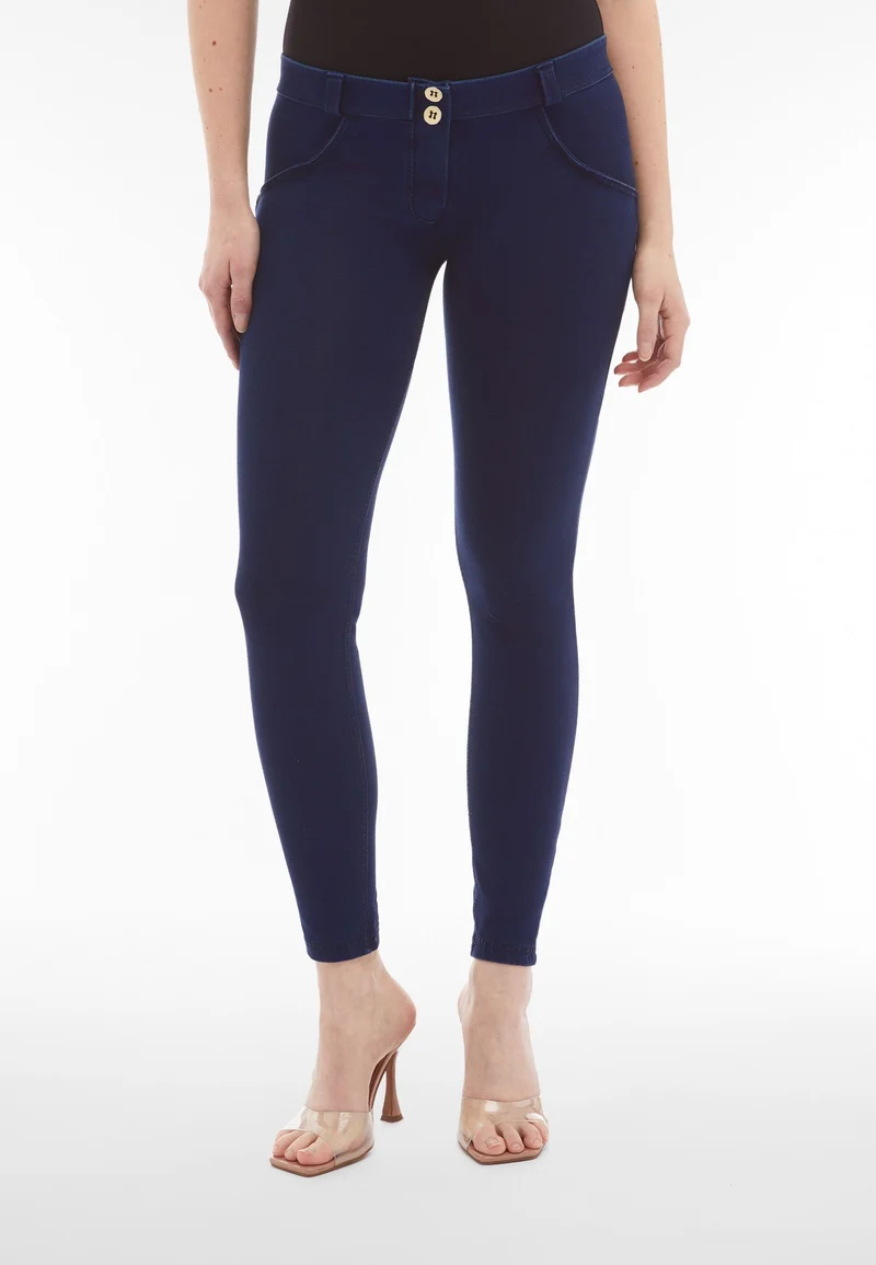 WR.UP Push-Up Low Waist Skinny Denim Jeans - Denim Dark Blue - Blue Seam