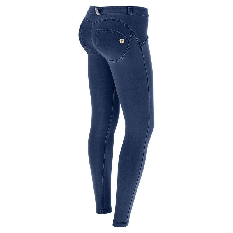WR.UP Push-Up Low Waist Skinny Denim Jeans - Denim Dark Blue - Blue Seam