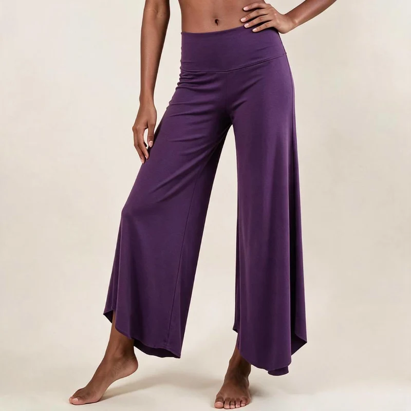 Olivenorma High-Waist Cropped Yoga Pants Uni Color Stretchy For Active & Loungewear Women's Flare Pants