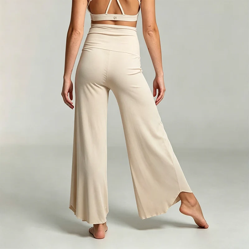 Olivenorma High-Waist Cropped Yoga Pants Uni Color Stretchy For Active & Loungewear Women's Flare Pants