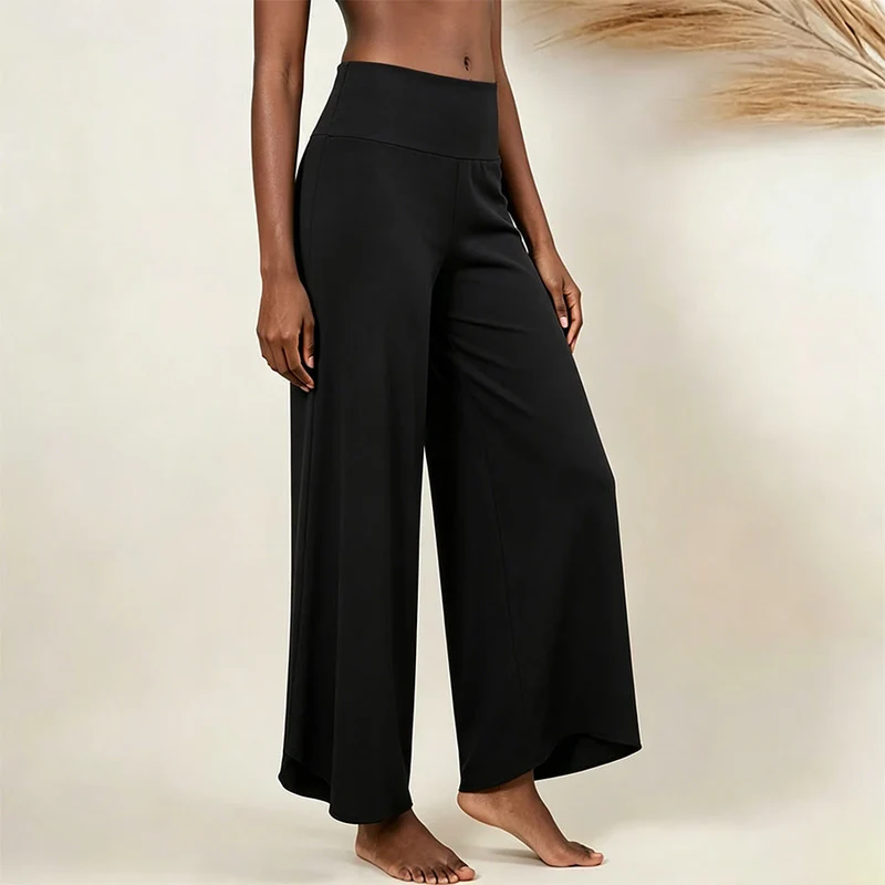 Olivenorma High-Waist Cropped Yoga Pants Uni Color Stretchy For Active & Loungewear Women's Flare Pants