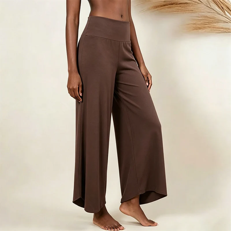Olivenorma High-Waist Cropped Yoga Pants Uni Color Stretchy For Active & Loungewear Women's Flare Pants
