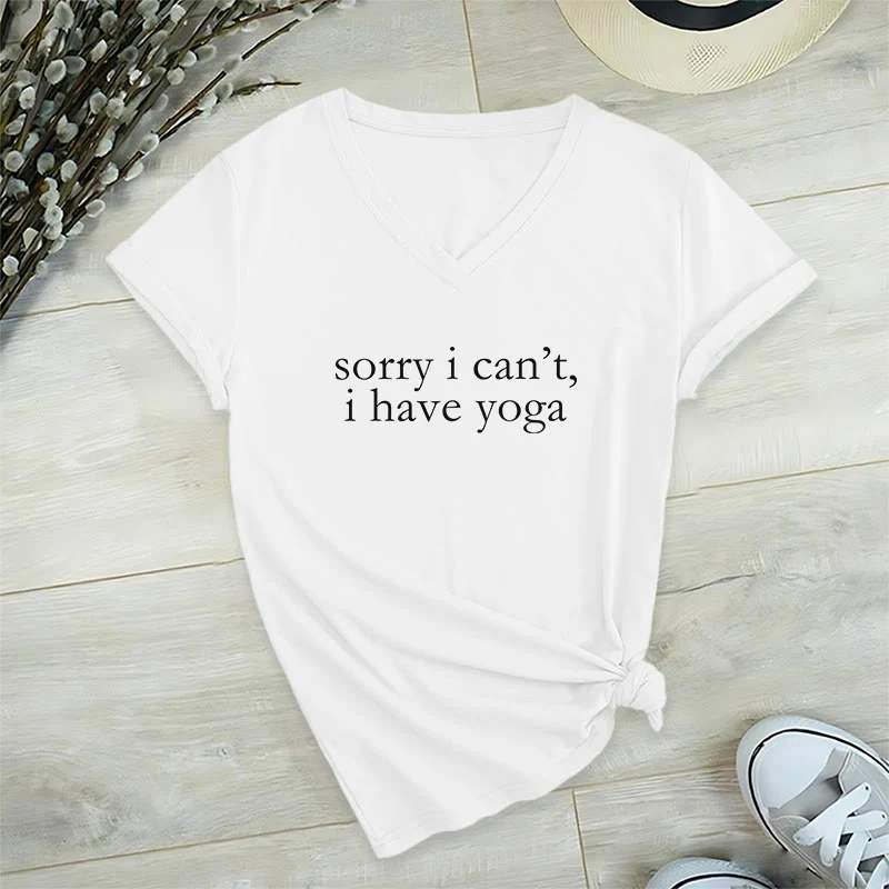 Olivenorma „ Tut mir leid, ich kann nicht, ich habe Yoga“ – Lustiges Damen-T-Shirt mit V-Ausschnitt