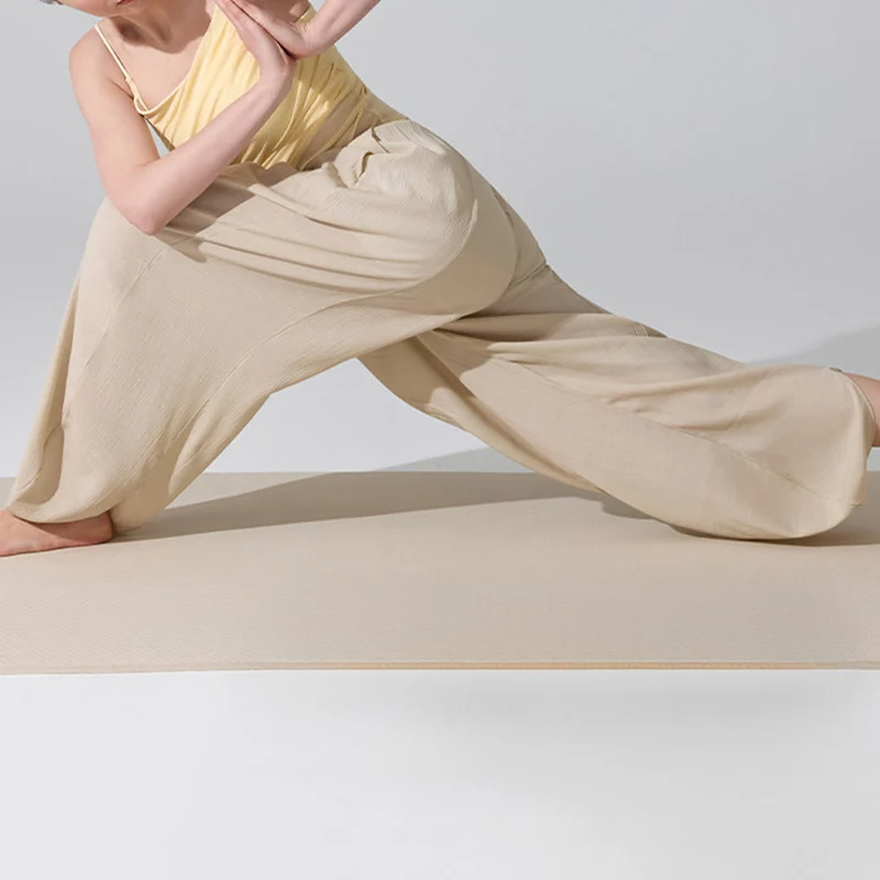 Olivenorma High Waist Elastic Waistband Crinkle Texture Loose Harem Yoga Pants Women's Pants