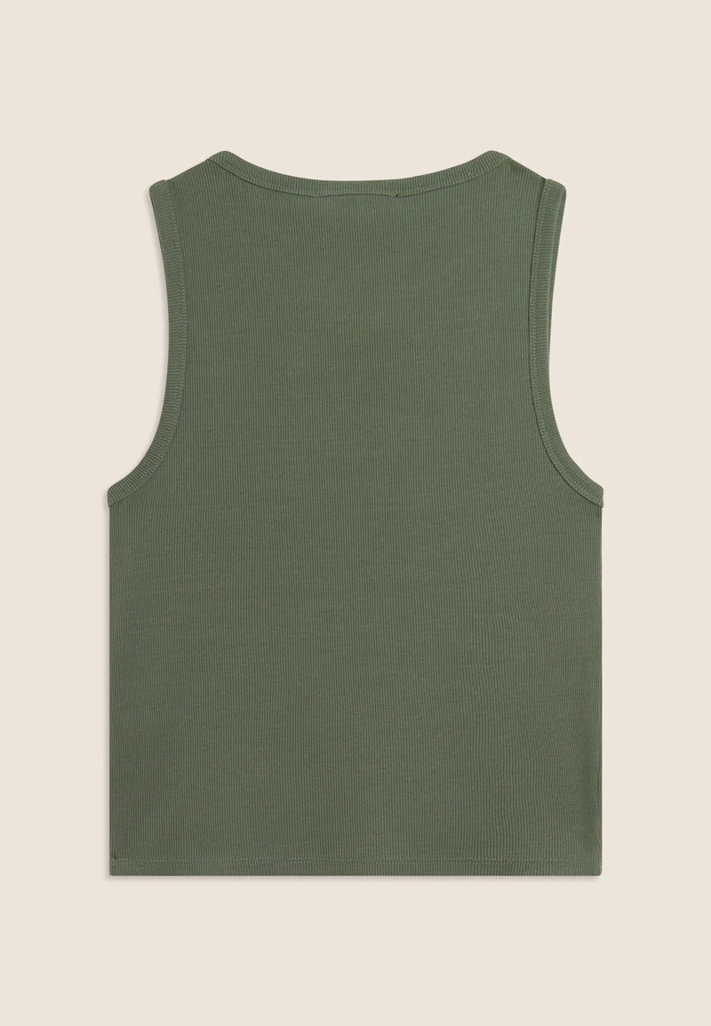 Cropped tank top with embroidered FREDDY logo - Sea Spray Green