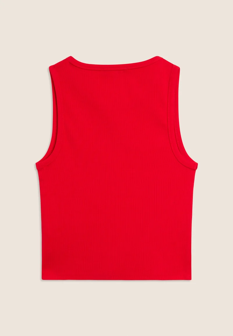 Cropped tank top with embroidered FREDDY logo - Cayenne Red