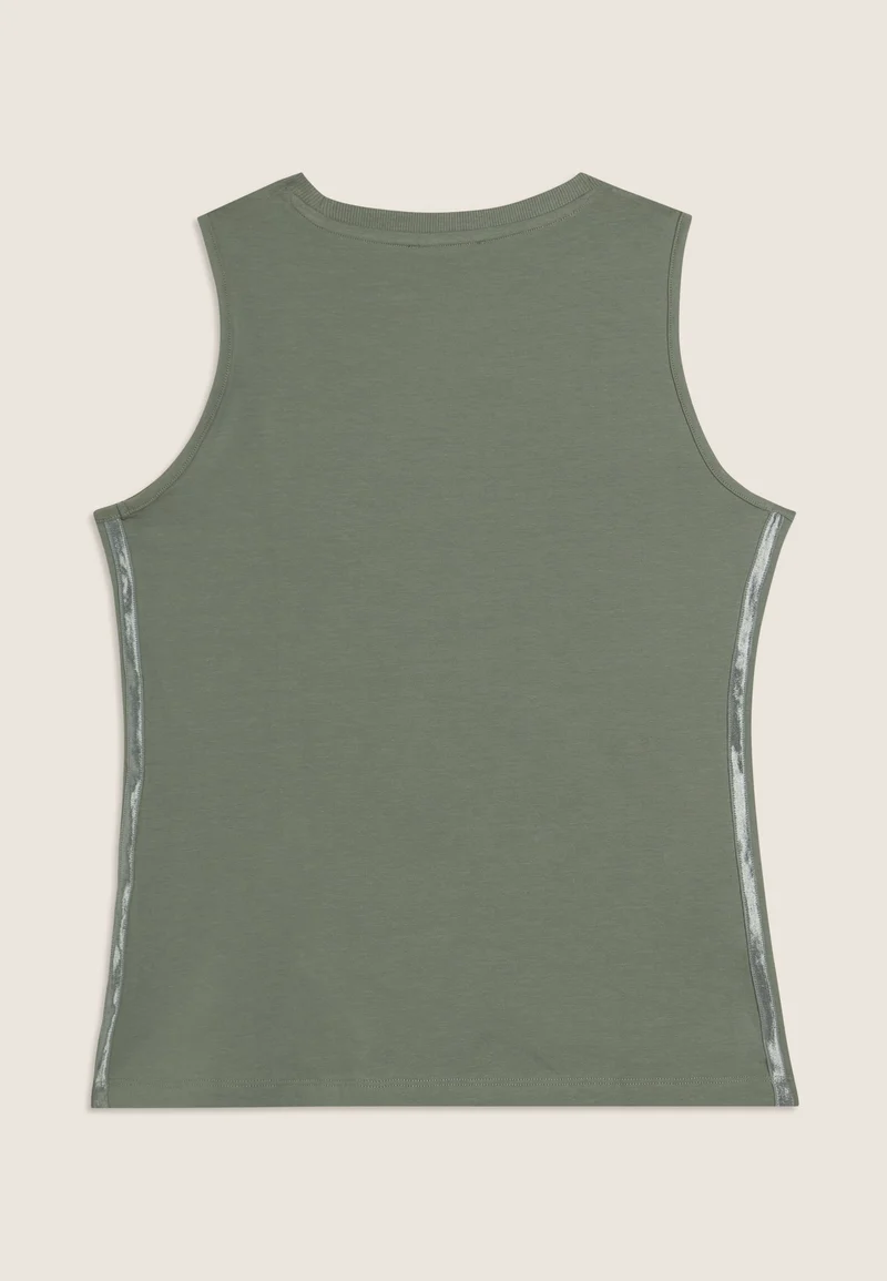 Regular tank top with FREDDY logo and elastic inserts - Iceberg Green