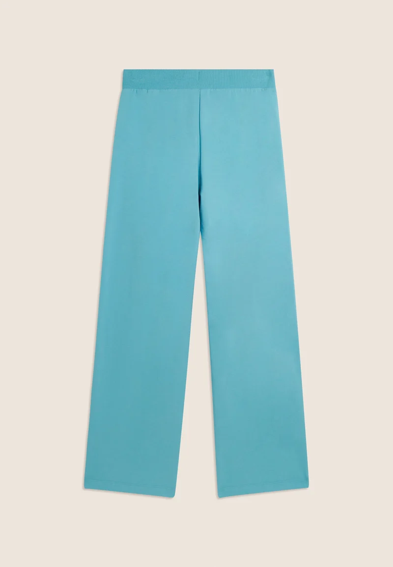 Wide leg trousers with FREDDY logoed drawstring - Milky Blue