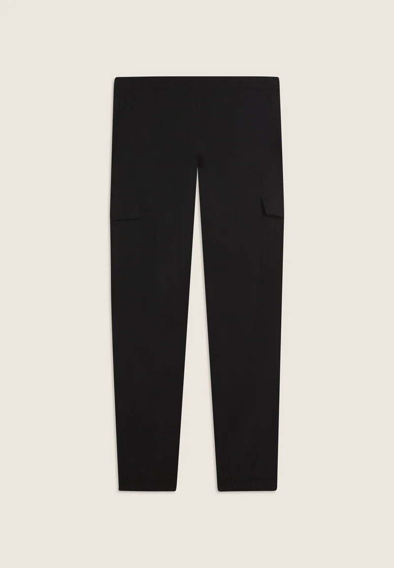 Stretch poplin cargo trousers - Black