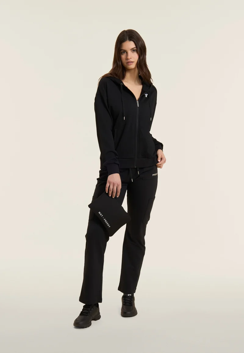 Regular fit trousers with camp pockets and straight legs - Black