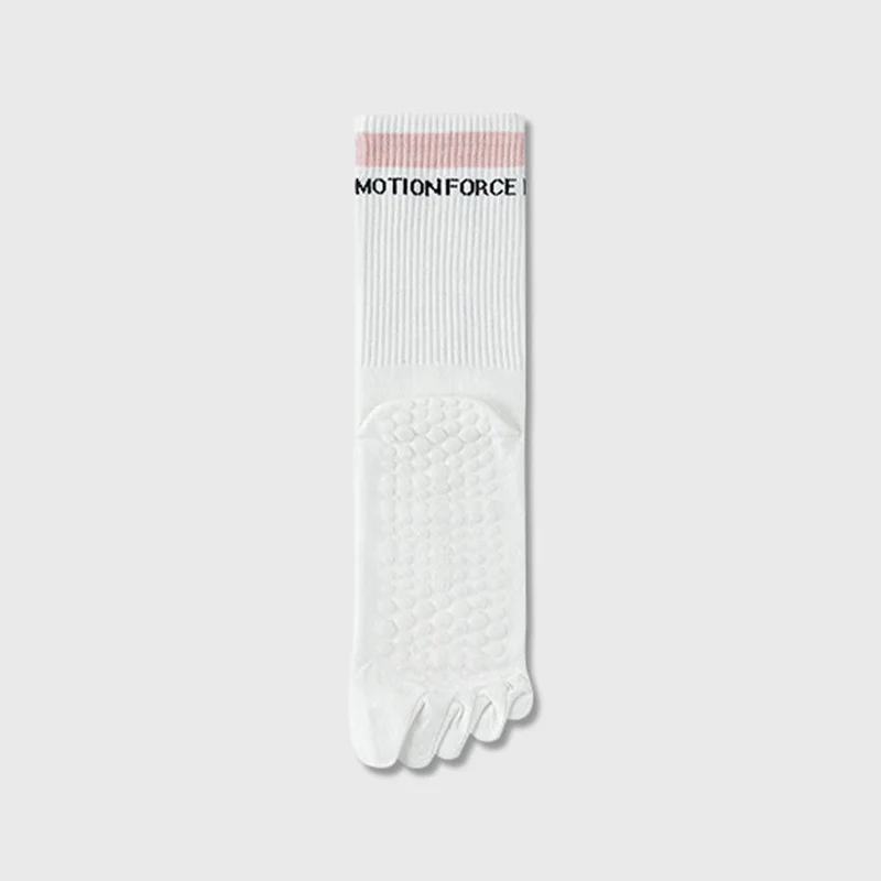 Olivenorma Secure-Fit Fünf-Zehen-Socken mit rutschfestem, kontrastfarbenem Bündchen für Damen – Yoga-Socken