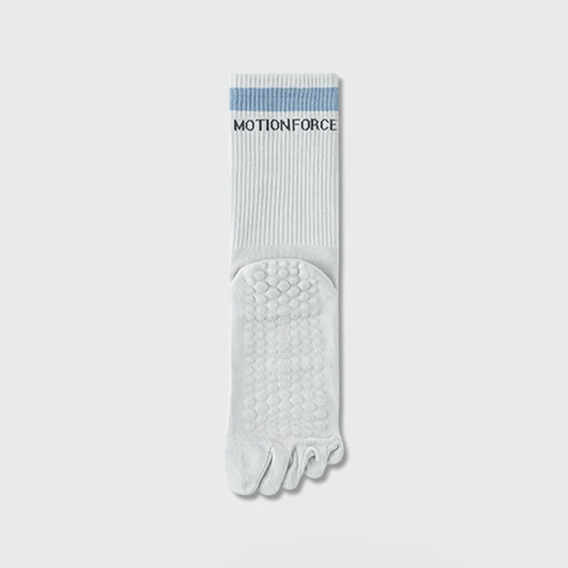 Olivenorma Secure-Fit Fünf-Zehen-Socken mit rutschfestem, kontrastfarbenem Bündchen für Damen – Yoga-Socken