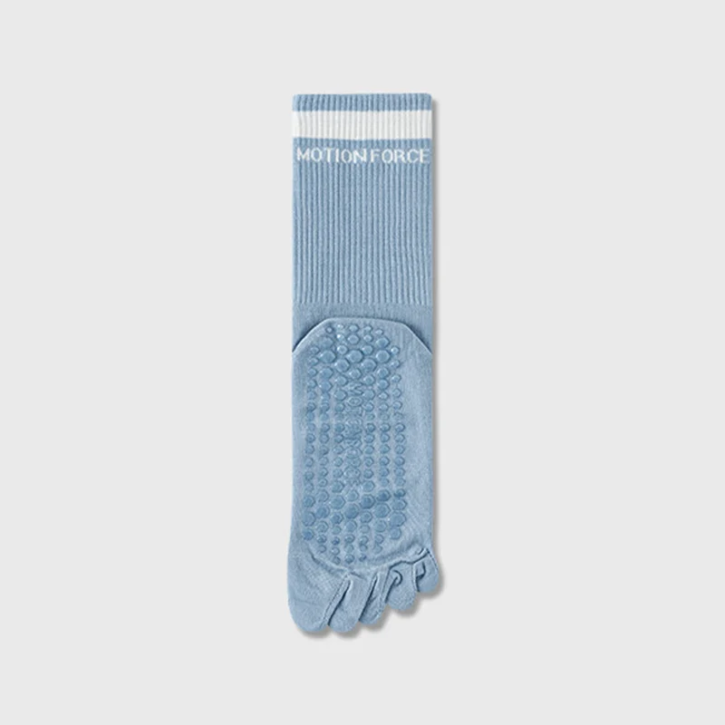 Olivenorma Secure-Fit Fünf-Zehen-Socken mit rutschfestem, kontrastfarbenem Bündchen für Damen – Yoga-Socken