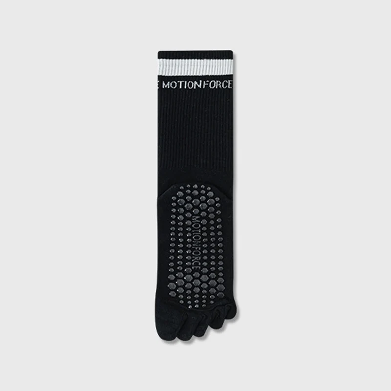 Olivenorma Secure-Fit Fünf-Zehen-Socken mit rutschfestem, kontrastfarbenem Bündchen für Damen – Yoga-Socken