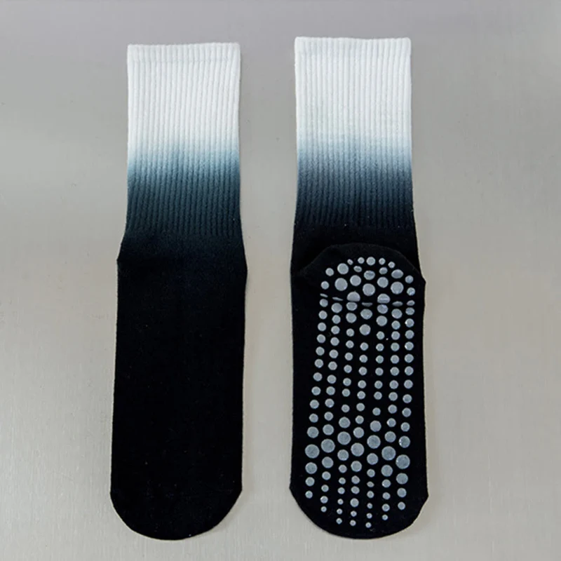 Olivenorma Yoga-Socken für Damen, Crew-Länge, rutschfest, mit Silikonsohle und Farbverlauf